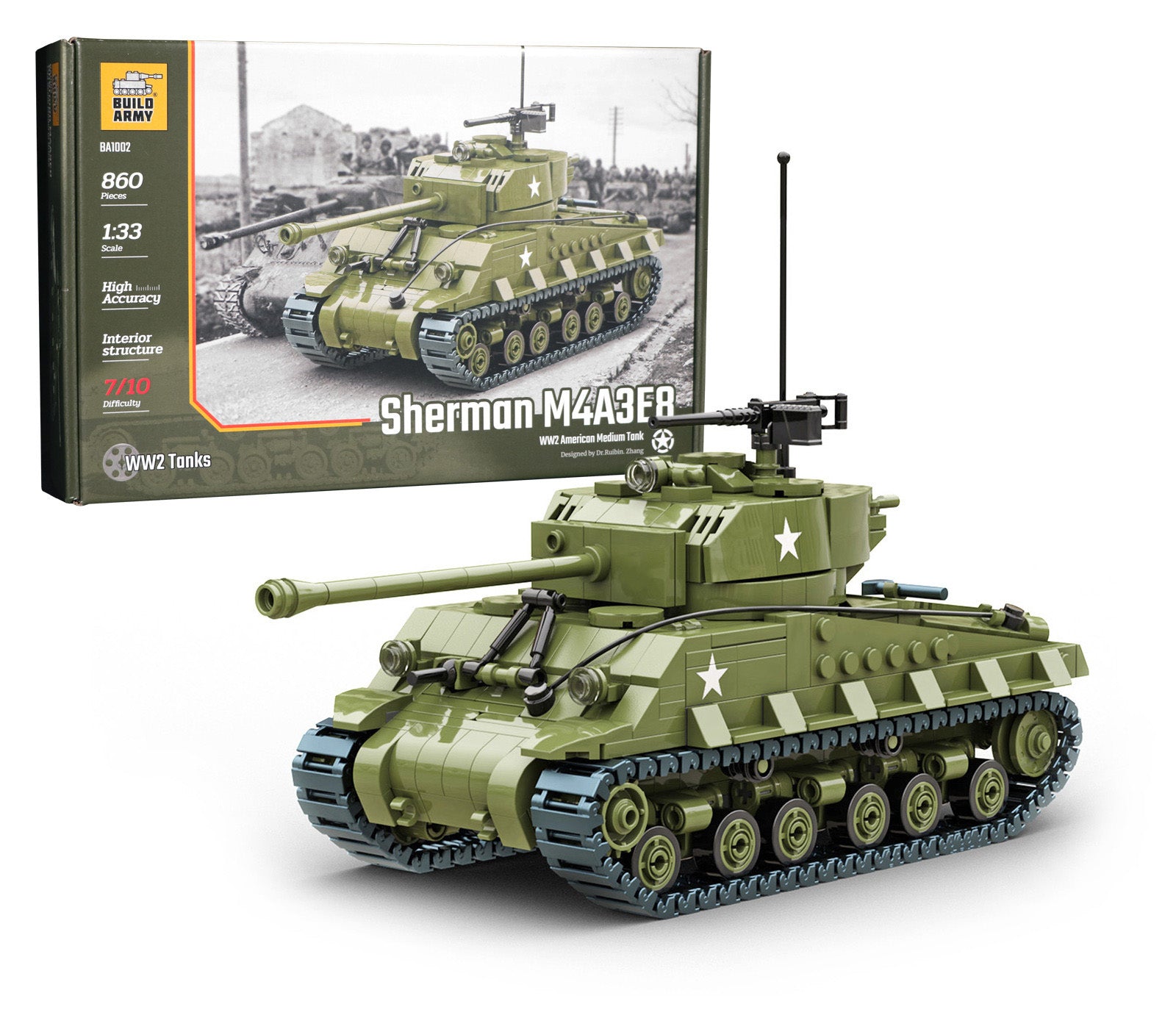 build-army-ba1002-m4a3e8-sherman-easy-8-panzer-720-teile-1-33 image 1