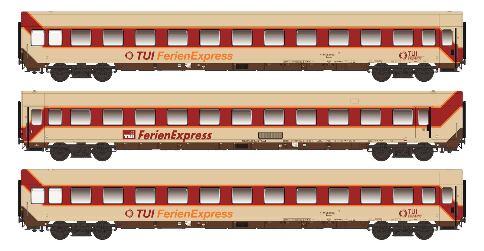 hobbytrain-tui-ferienexpress-liegewagen-3er-set-ac-ep-iv image 1