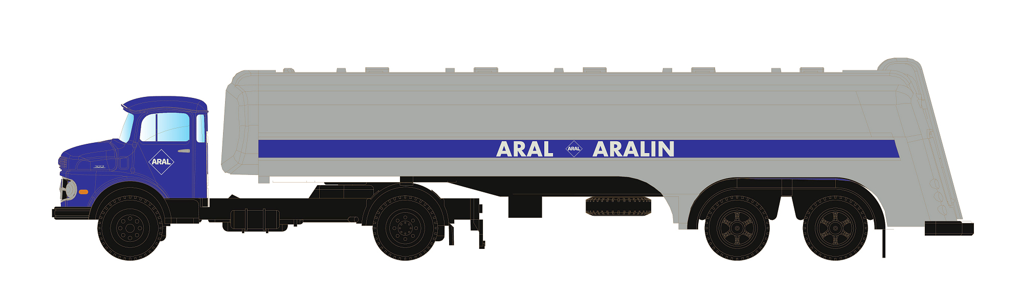 hobbytrain-mb-l322-tank-sattelzug-aral-lkw-zubeh-r image 1