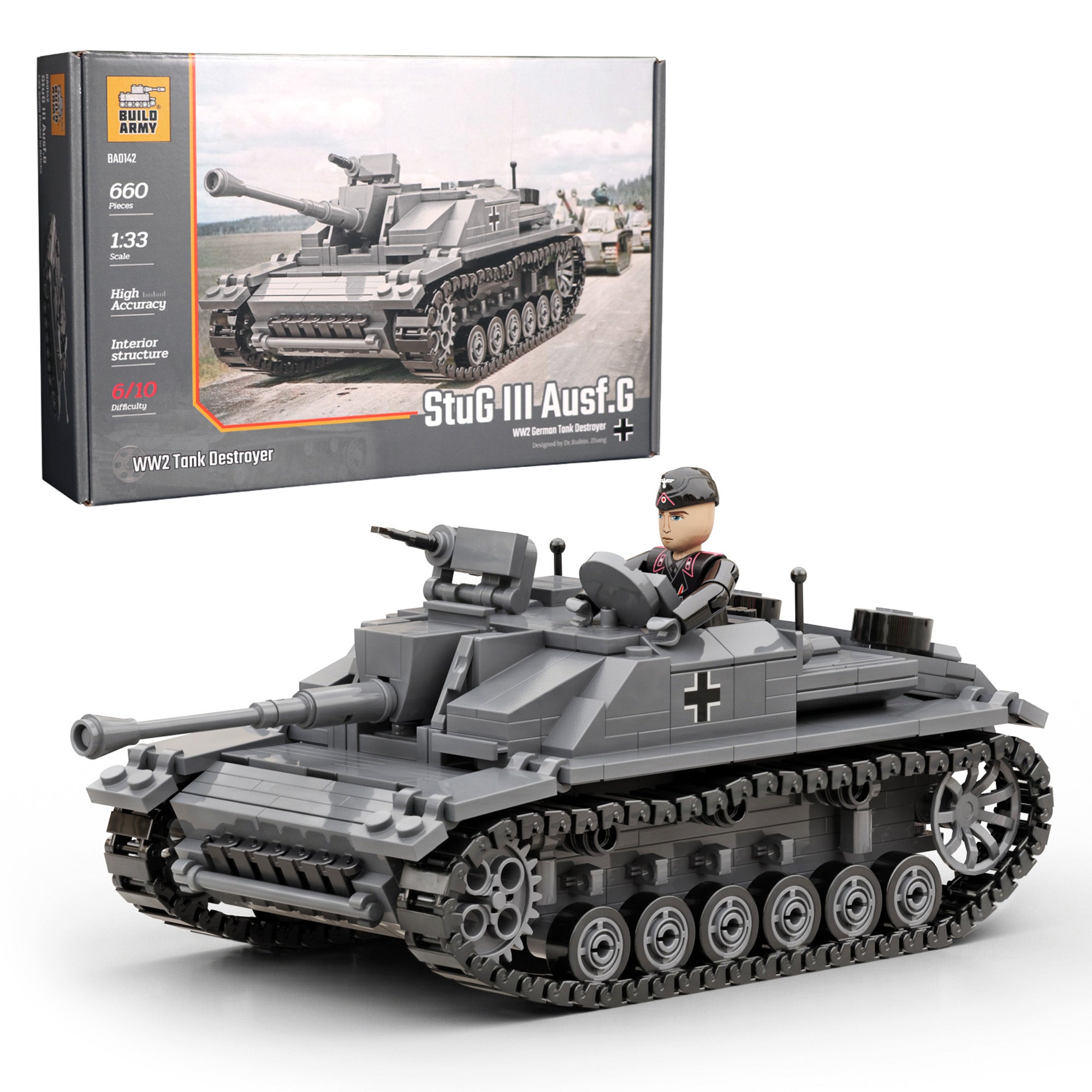 build-army-ba0142-stug-iii-ausf-g-klemmbausteine-613-teile image 1