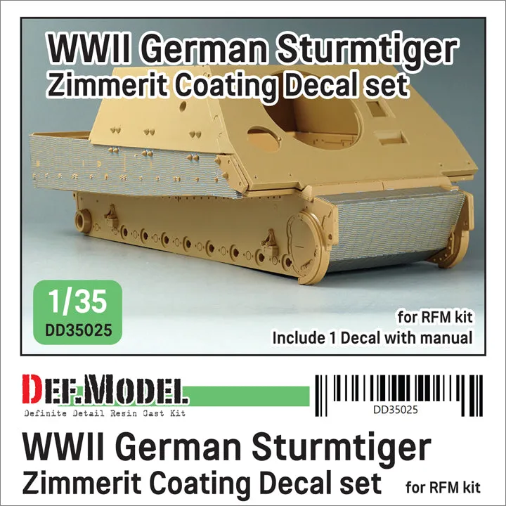 def-model-dd35025-sturmtiger-zimmerit-decals-1-35-rfm image 1