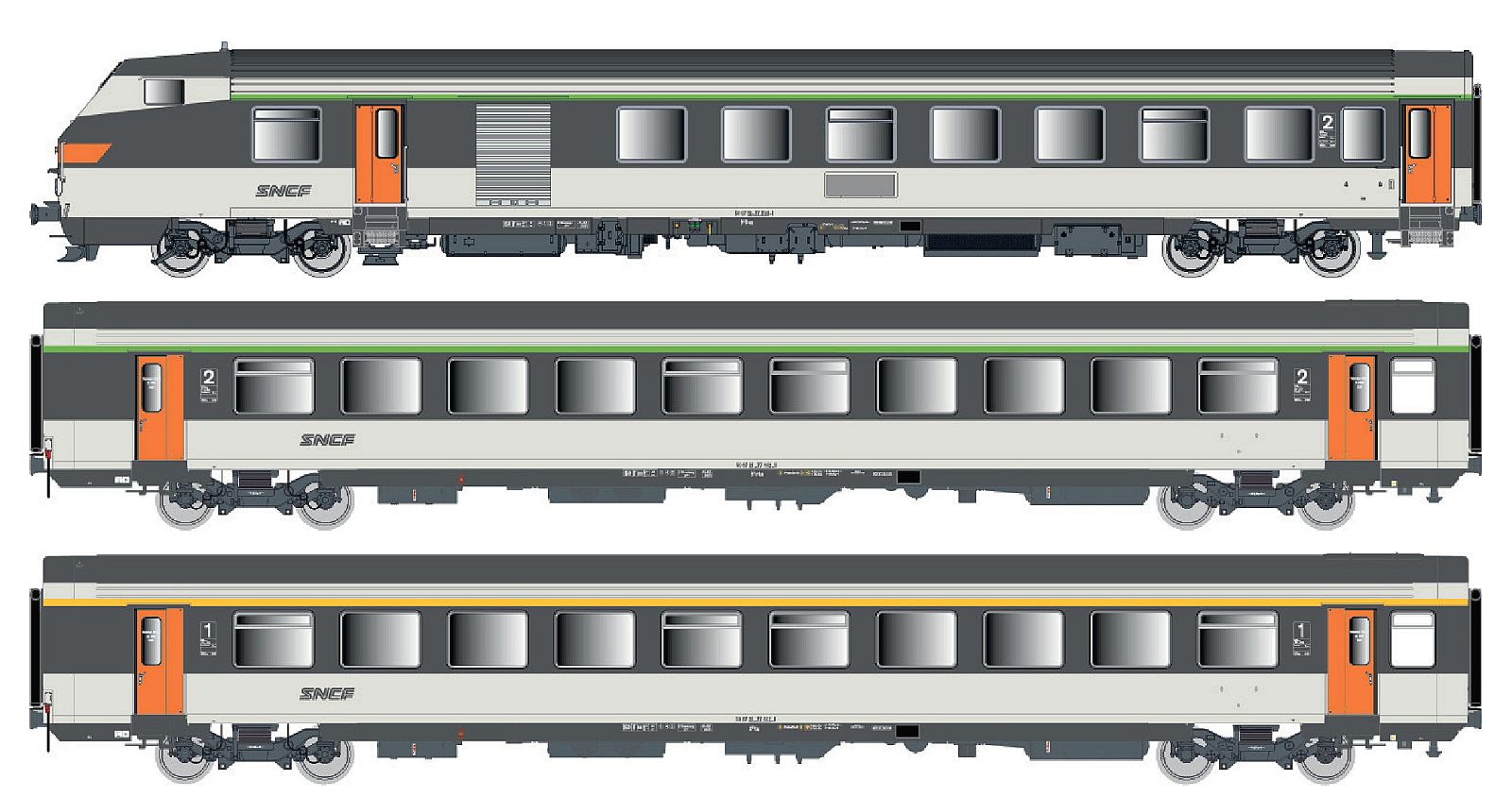 hobbytrain-vu-vtu-sncf-3er-set-personenwagen-ep-iv-v-ac image 1