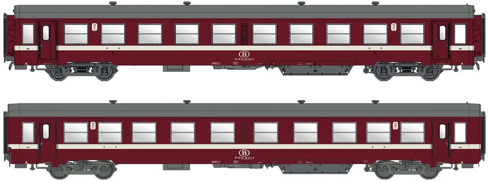 hobbytrain-personenwagen-k4-b-2-kl-sncb-ep-v-2er-set image 1