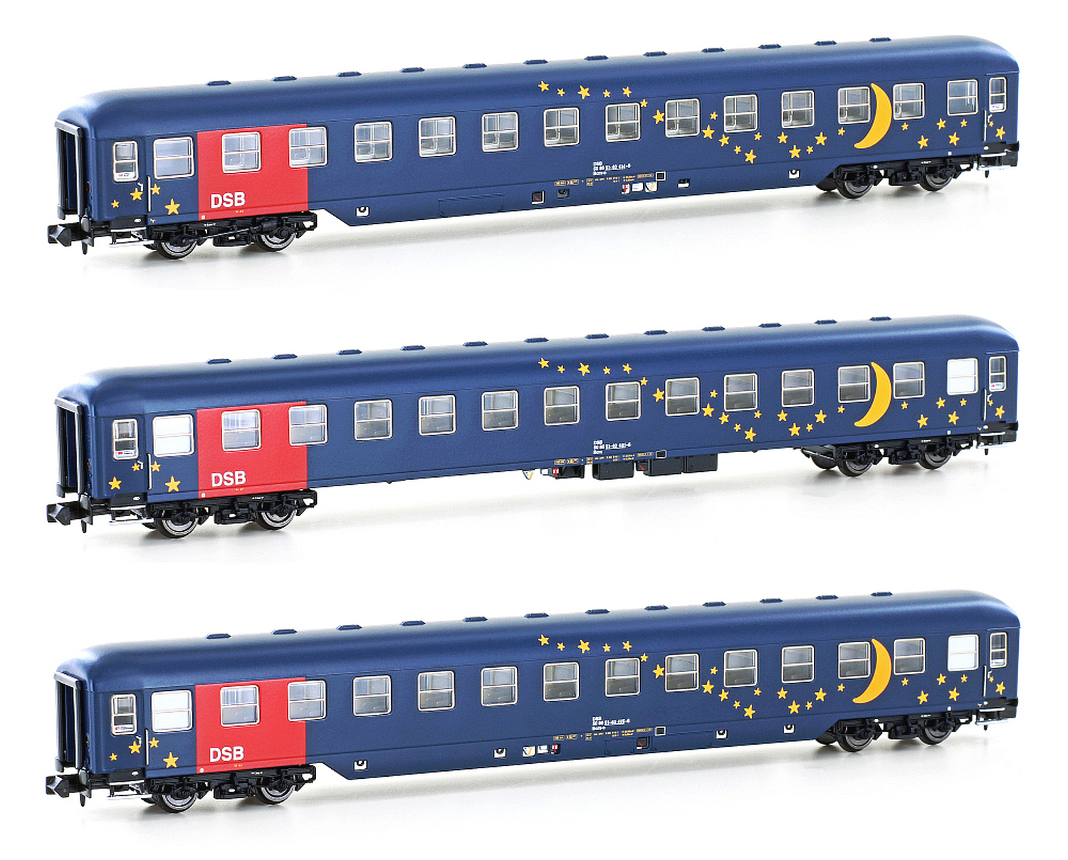 hobbytrain-bcm-dsb-personenwagen-3er-set-ep-v-liegewagen image 1