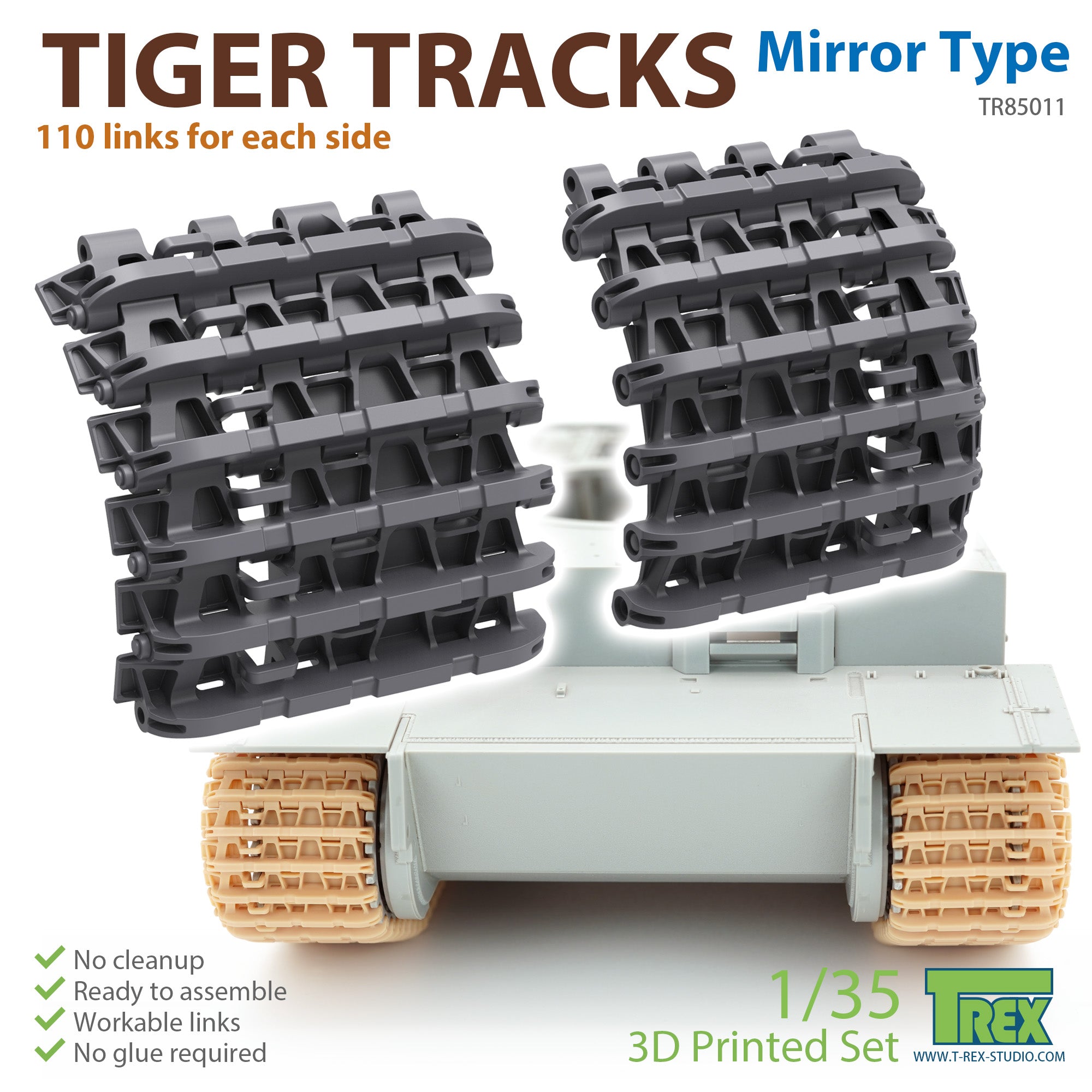 t-rex-85011-tiger-tracks-mirror-type-panzerkette-1-35 image 1