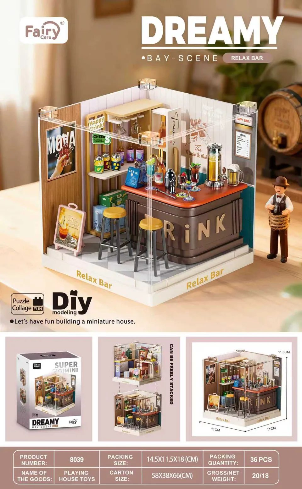 fairy-care-dreamy-bay-scene-relax-bar-miniaturhaus-diorama-fc-dbs8039 image 1
