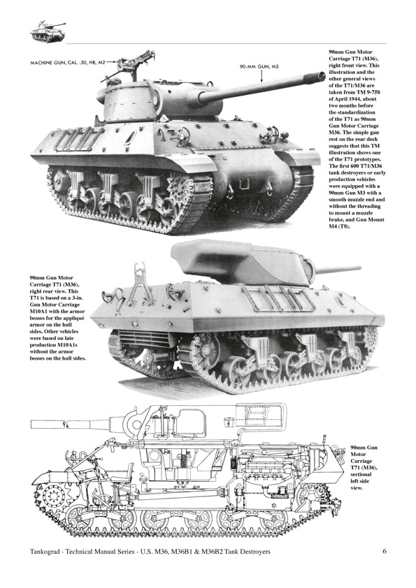 tankograd-6036-m36-m36b1-m36b2-tank-destroyer-buch-48s image 1