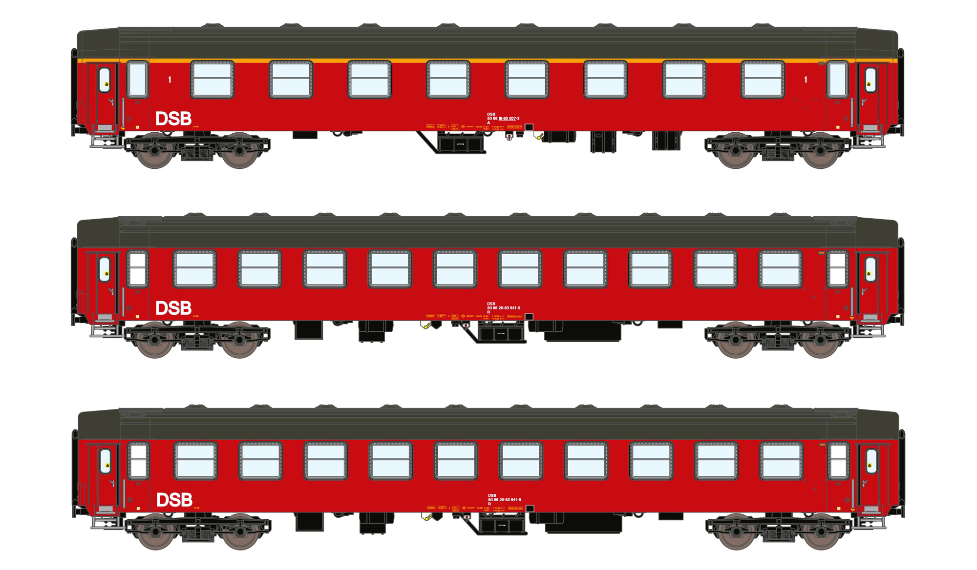 hobbytrain-personenwagen-uic-y-dsb-a-b-b-3er-set-ep-iv-spur-n image 1