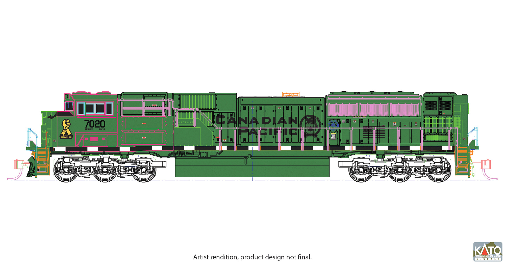 hobbytrain-emd-sd70acu-diesellok-cp-7020-military-ep-vi image 1