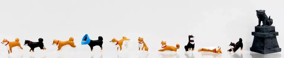 hobbytrain-modellautos-1-87-shiba-hunde-figurenset image 1