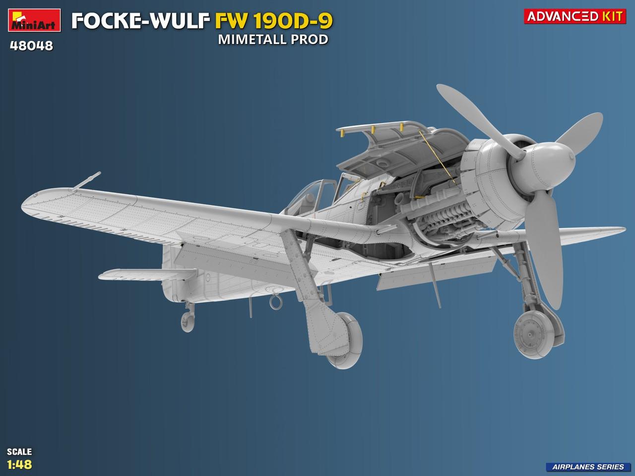 miniart-48048-fw-190d-9-flugzeug-modellbausatz-1-48-mimetall image 2