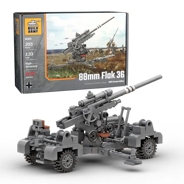build-army-ba0036-88mm-flak-36-klemmbaustein-set-ww2 image 1