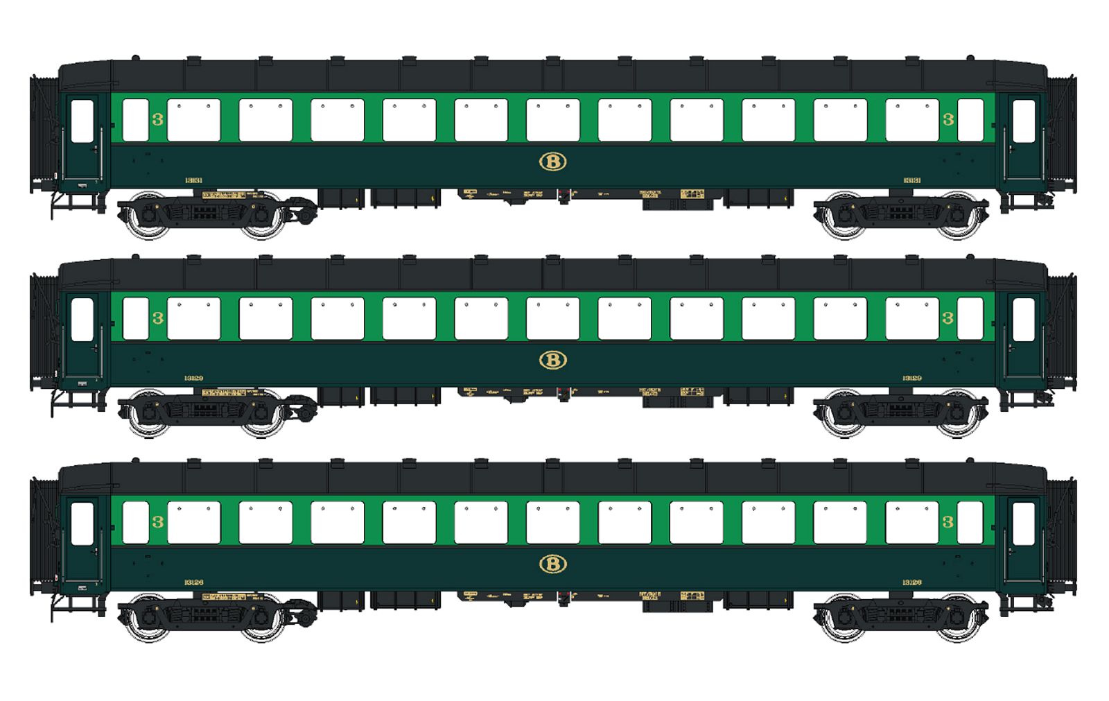 hobbytrain-personenwagen-i2-sncb-reisezugwagen-3er-set image 1