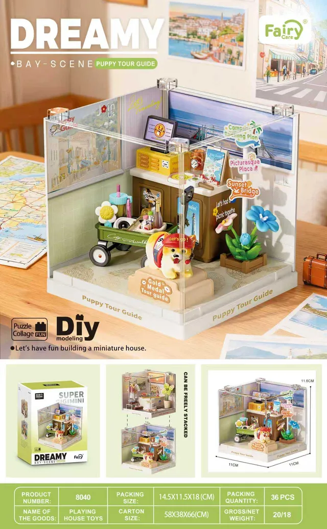 fairy-care-dreamy-bay-scene-puppy-miniaturhaus-fc-dbs8040-36-teilig image 1