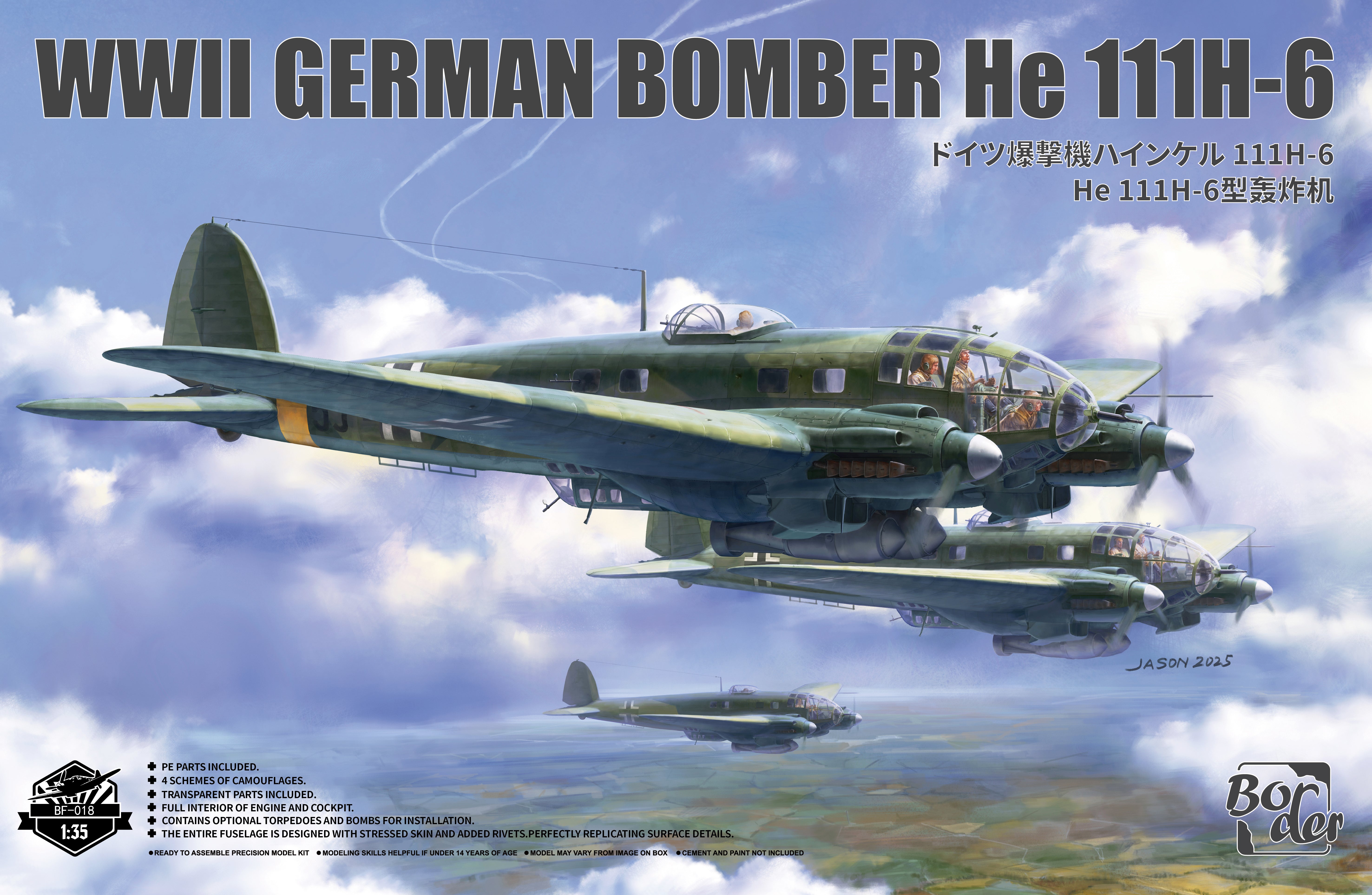 border-bf018-he-111h-6-bomber-flugzeugbausatz-1-35 image 1