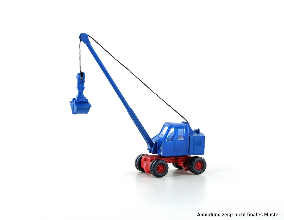 hobbytrain-fuchs-f-301-bagger-modellauto-blau-rot-mit-schaufel image 1