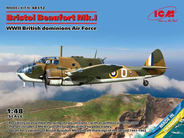icm-48312-bristol-beaufort-mk-i-flugzeug-bausatz-1-48-dominions image 1