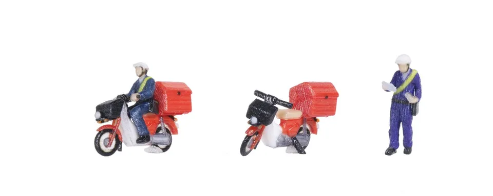 hobbytrain-zubeh-r-2er-set-postbooten-modellboot-mit-motorroller image 1