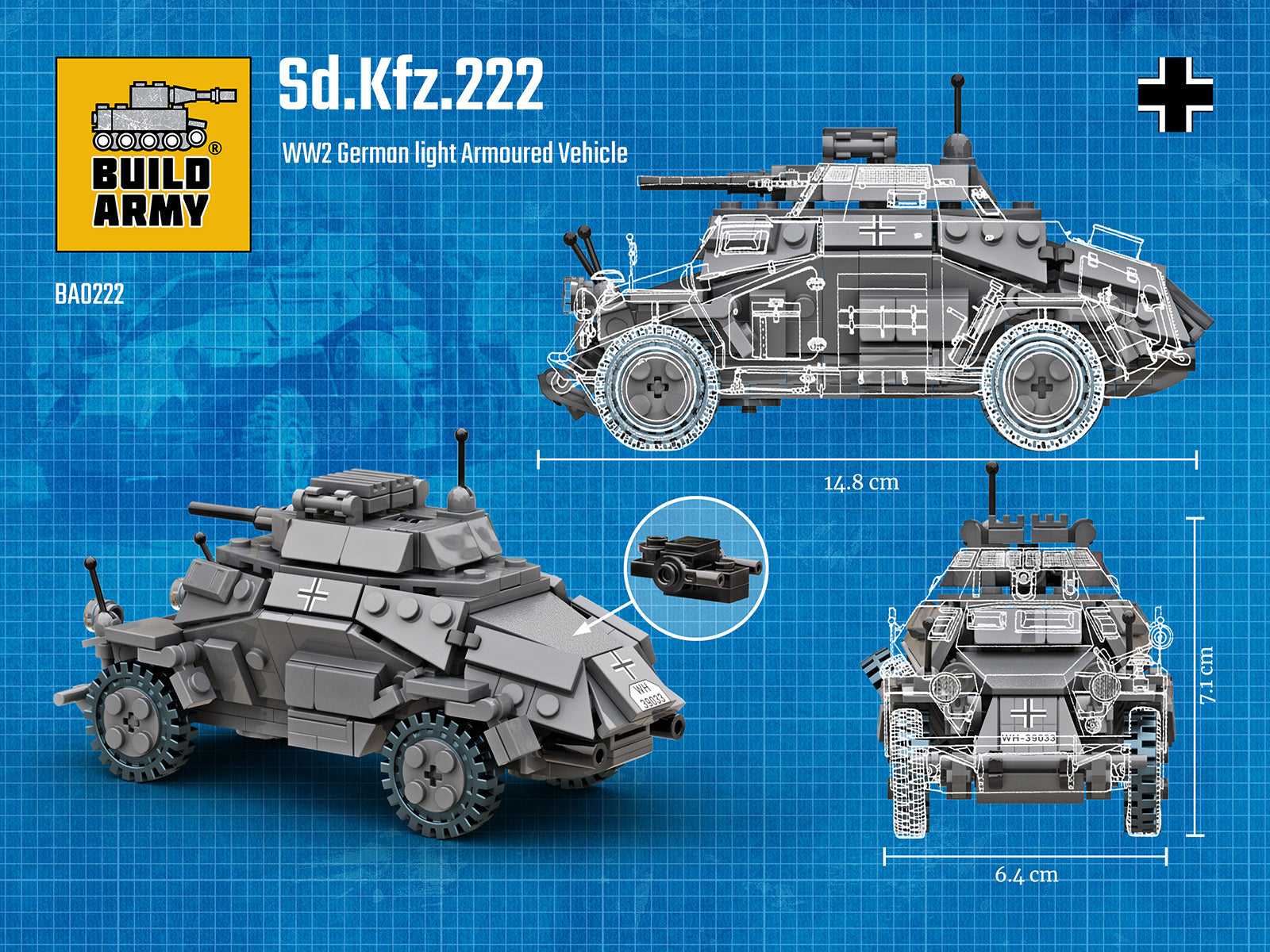 build-army-ba0222-sd-kfz-222-klemmbausteine-318-teile-ww2 image 4