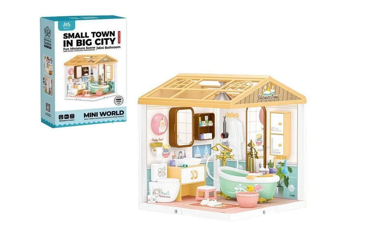 jiaerle-toys-mini-bathroom-diorama-badezimmer-mit-licht image 2