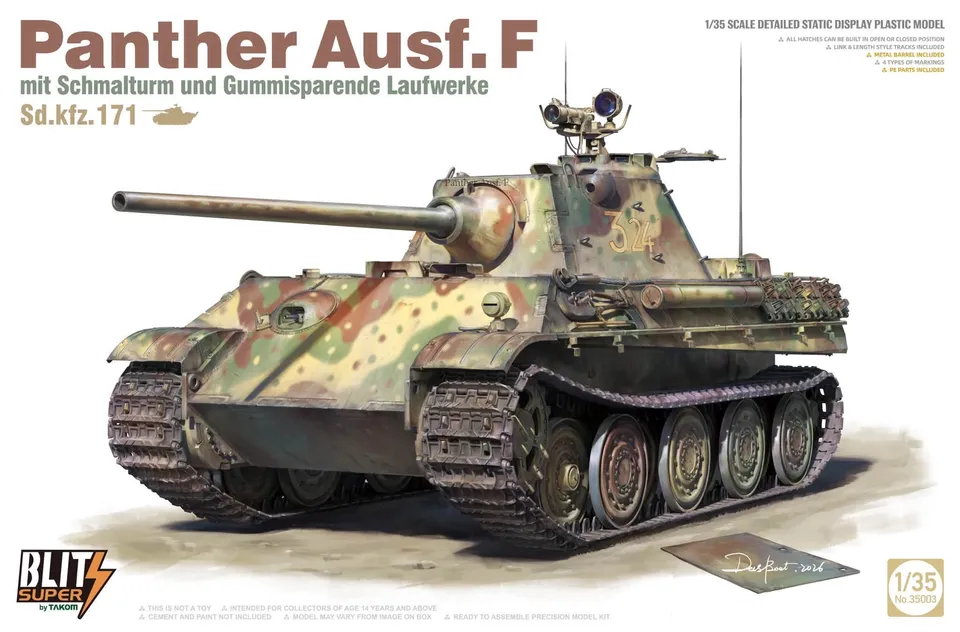 takom-35003-panther-ausf-f-schmalturm-1-35-bausatz image 1