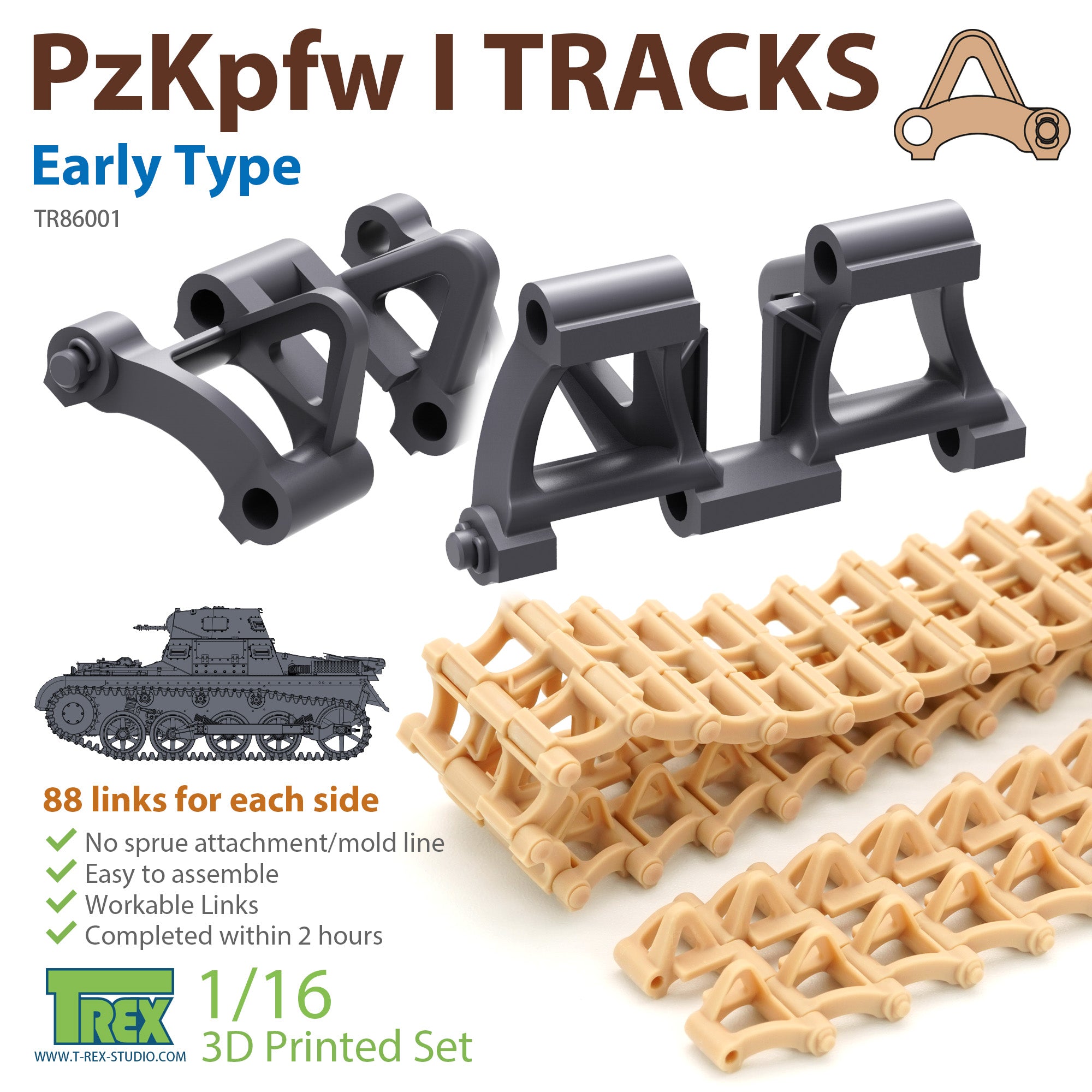 t-rex-86001-pzkpfw-i-kette-early-panzerkette-1-16-ausf-a image 1