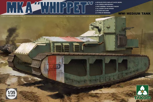 takom-2025-mk-a-whippet-panzermodell-1-35-ww1 image 1