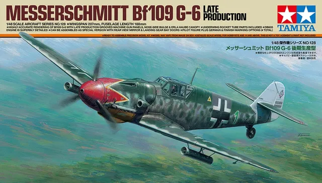 tamiya-bf109-g-6-late-61128-flugzeug-modellbausatz-1-48 image 1