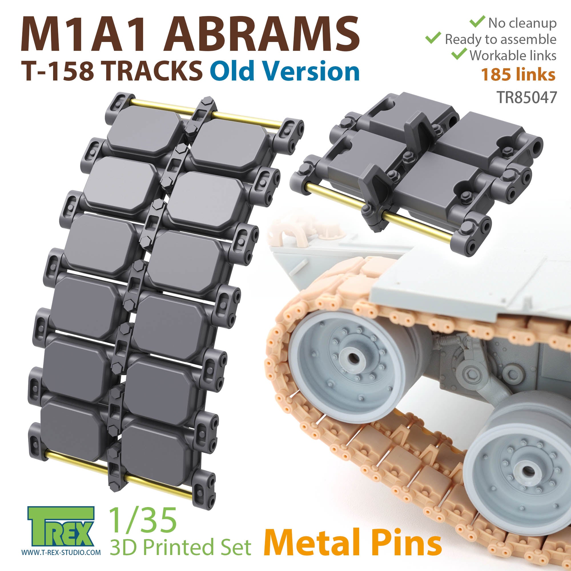 t-rex-85047-m1a1-abrams-t-158-kette-1-35-metall-pins image 1
