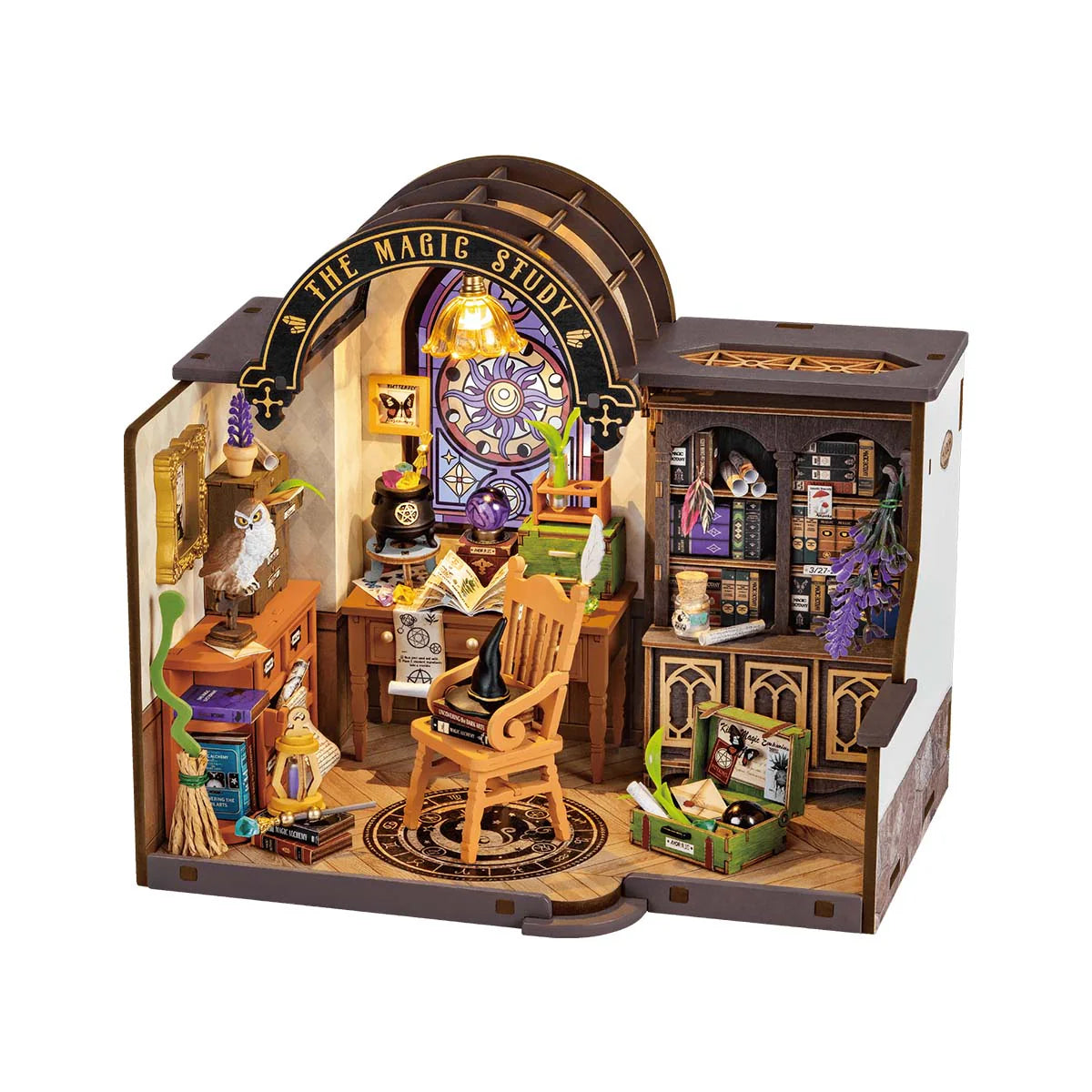 robotime-dg166-rolife-magic-study-miniaturhaus-holzbausatz-diy image 1