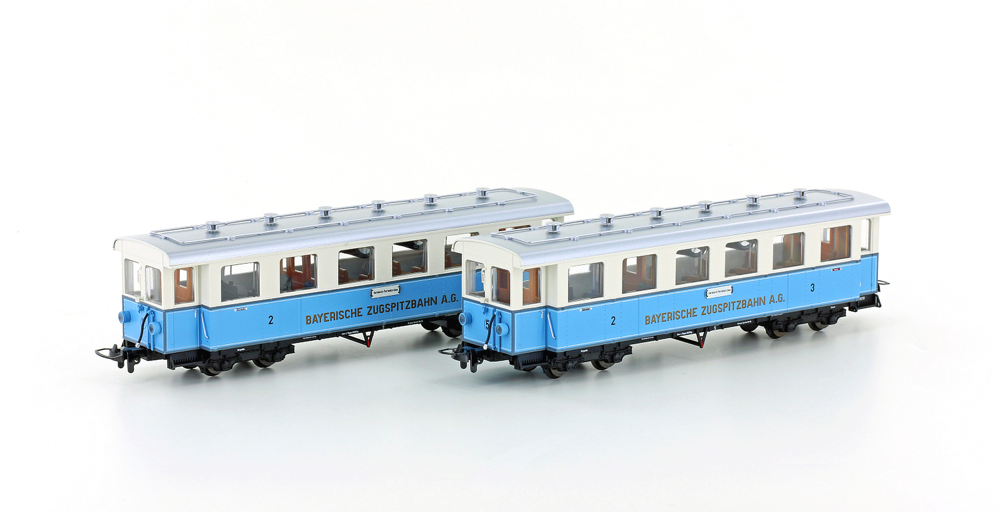 hobbytrain-zugspitzbahn-personenwagen-h0e-2er-set-beleuchtet image 1