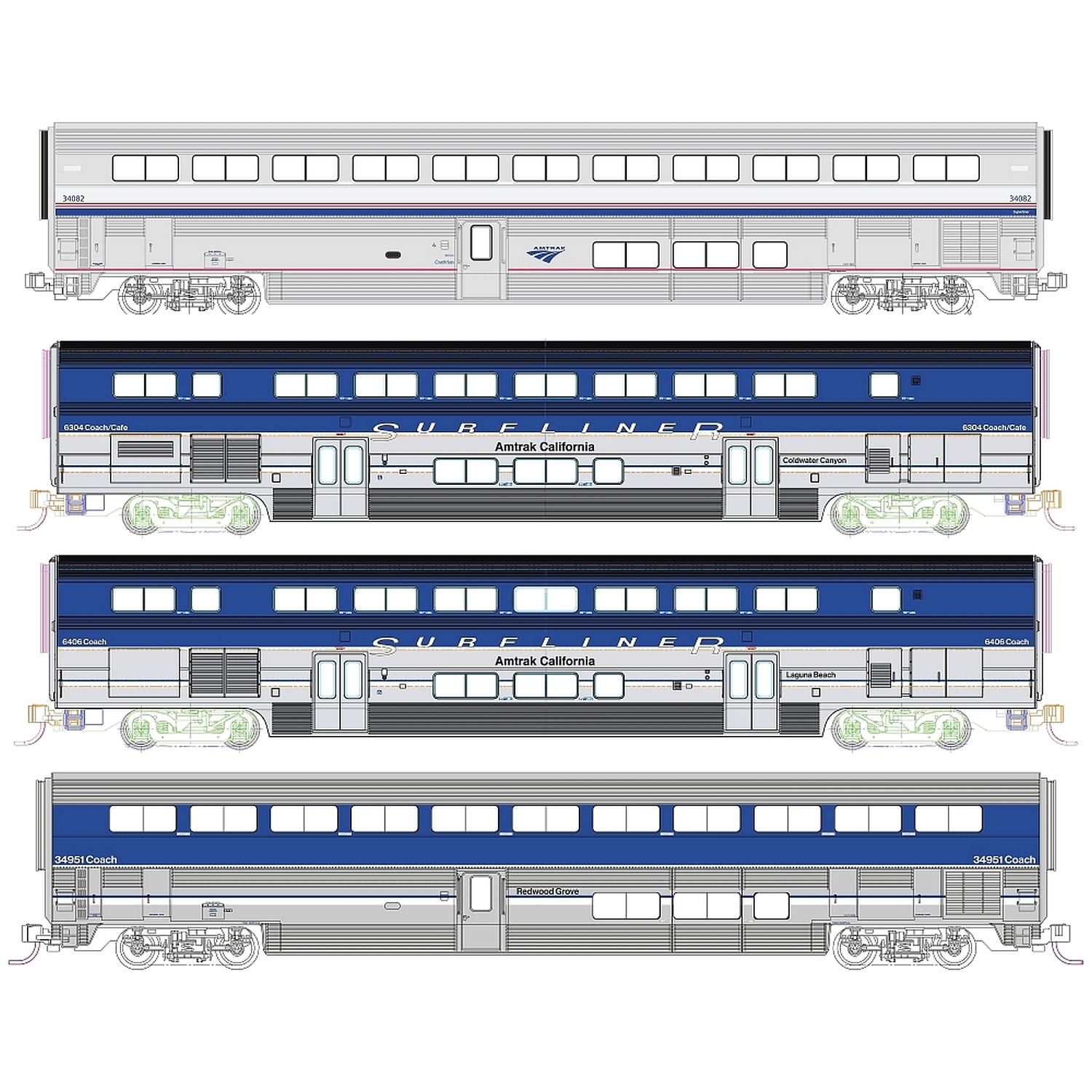 hobbytrain-surfliner-amtrak-personenwagen-4er-set-ep-vi image 1