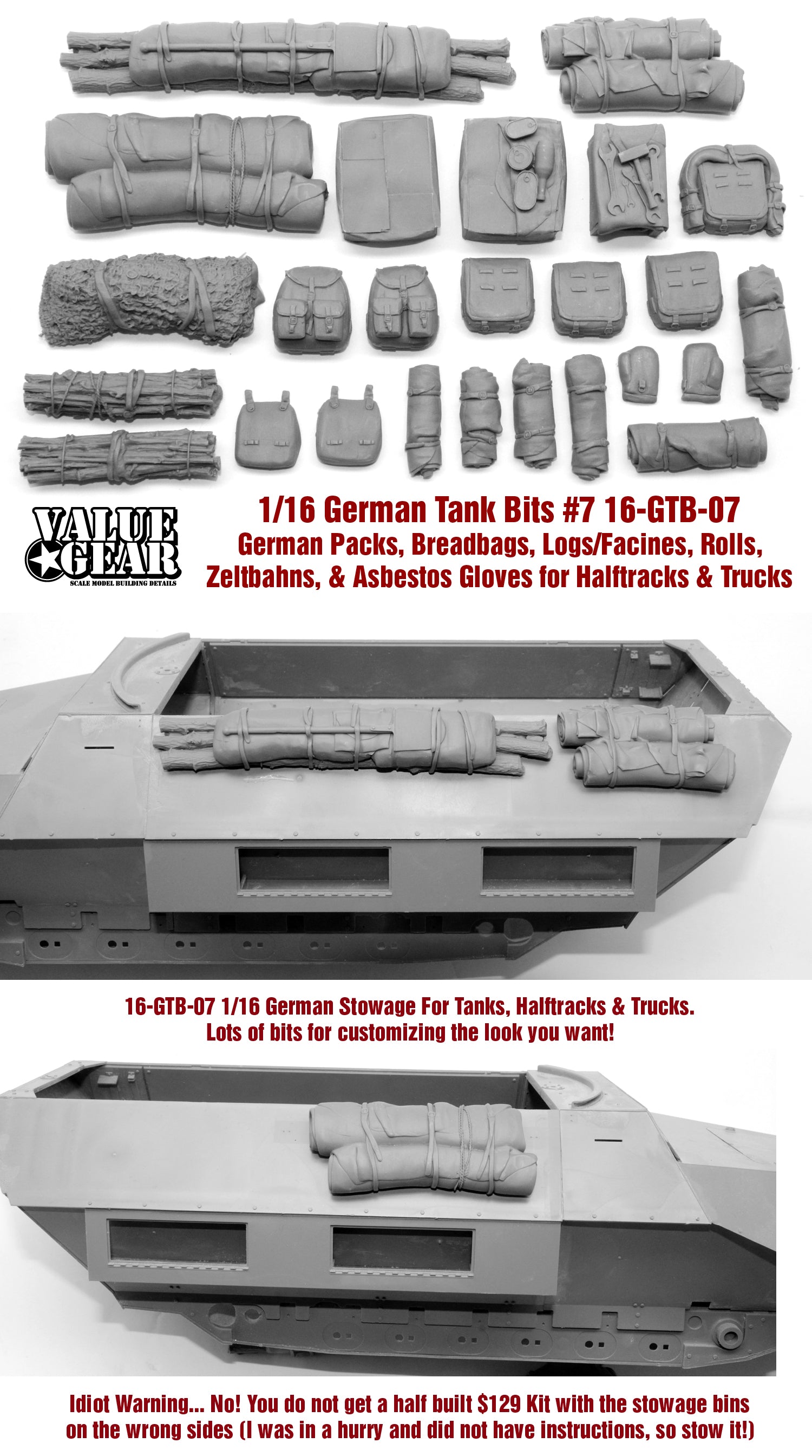 value-gear-16gtb07-halftrack-truck-bits-1-16-gep-ck image 1