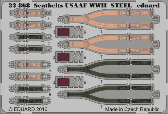 eduard-32868-usaaf-gurte-wwii-steel-1-32-zubeh-r image 1
