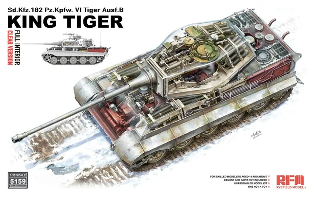 rye-field-5159-1-35-king-tiger-panzermodell-clear-interior image 1