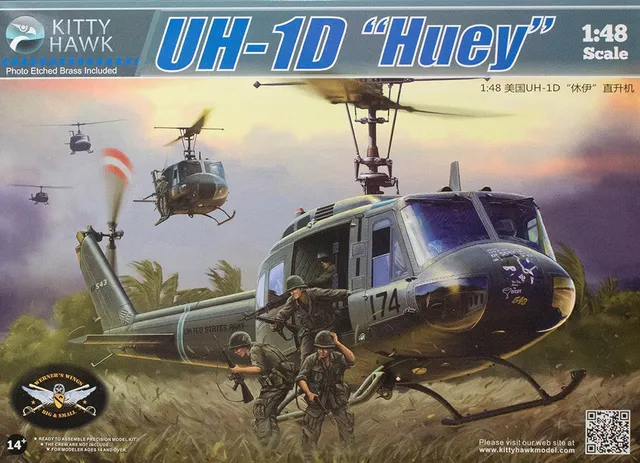 kitty-hawk-80154-uh-1d-huey-hubschrauber-bausatz-1-48 image 1