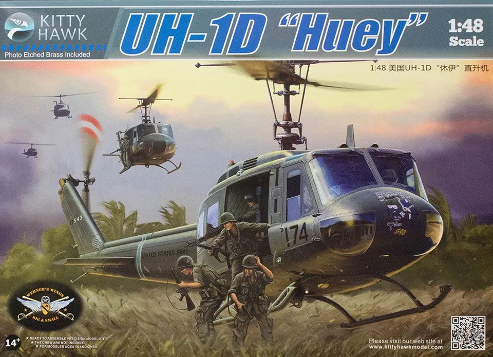 kitty-hawk-80154-uh-1d-huey-hubschrauber-bausatz-1-48 image 1