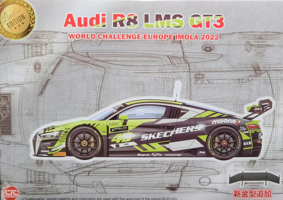 nunu-24044-audi-r8-lms-gt3-evo-modellbausatz-1-24-vr46 image 1