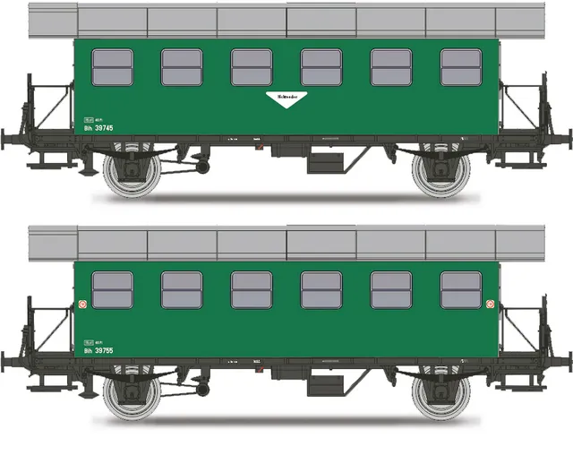 hobbytrain-personenwagen-3er-set-bih-bb-ep-iii-gr-n-spur-n image 1