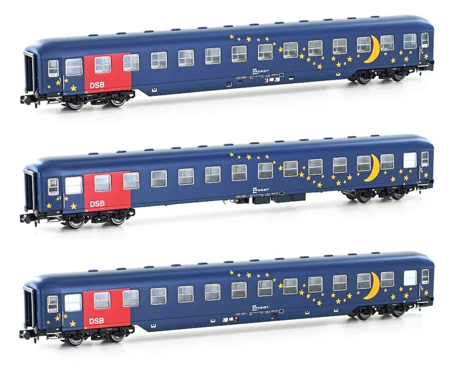 hobbytrain-bcm-dsb-personenwagen-3er-set-ep-v-liegewagen image 1