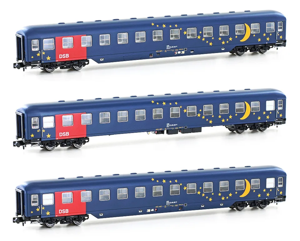 hobbytrain-bcm-dsb-personenwagen-3er-set-ep-v-liegewagen image 1