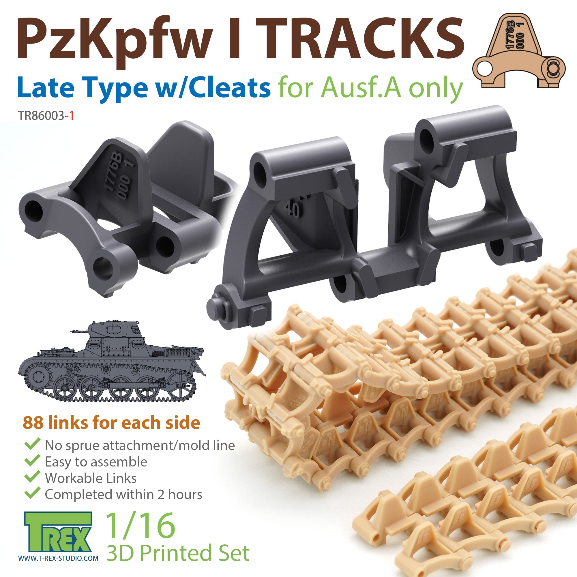 t-rex-86003-1-pz-kpfw-i-kette-late-stahlkette-1-16-mit-z-hnen image 1