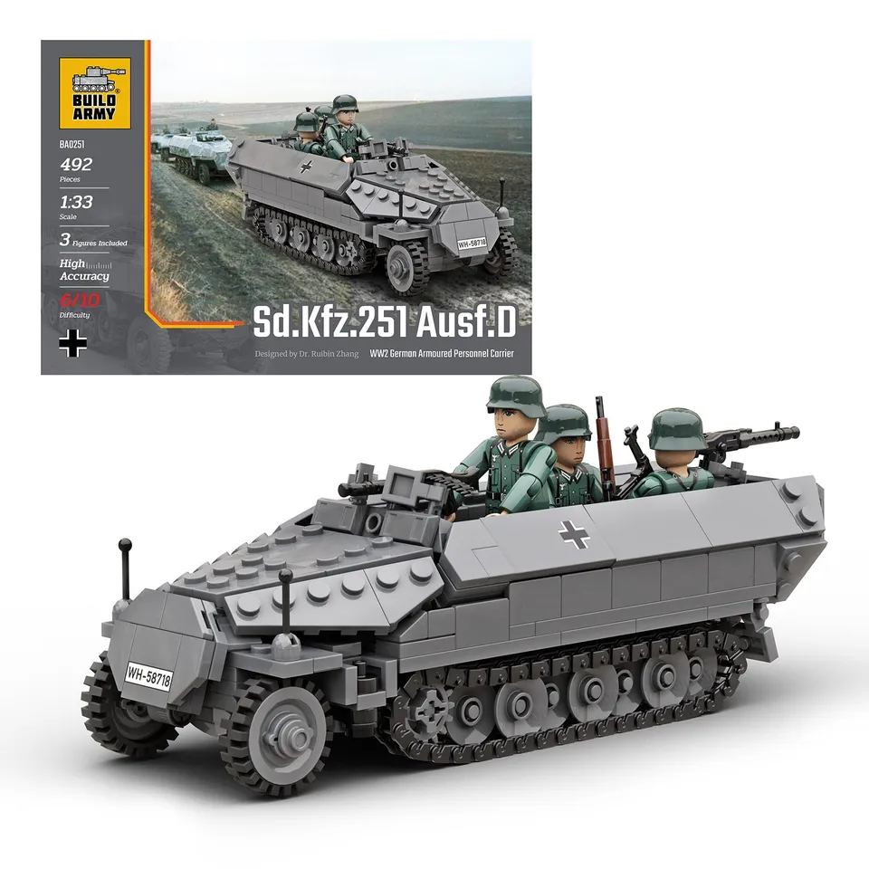 build-army-ba0251-sd-kfz-251-ausf-d-klemmbaustein-ww2 image 1