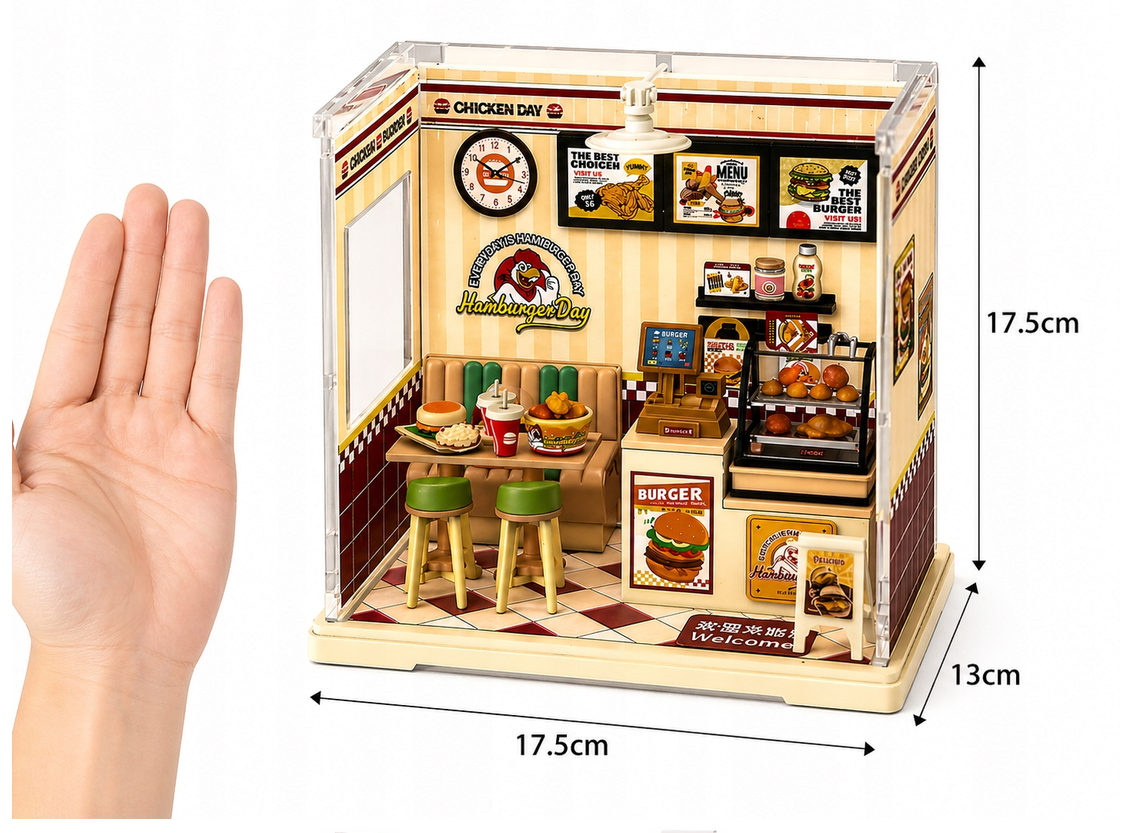 aierbaoli-asd907-space-hamburger-miniaturhaus-diy-led image 3