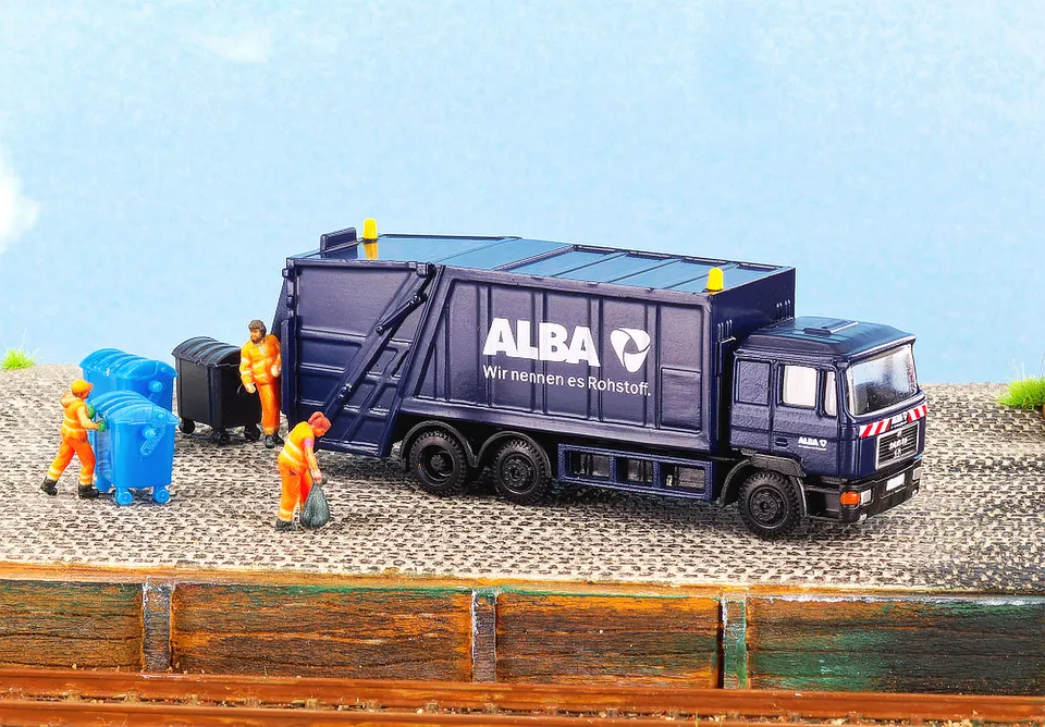 hobbytrain-miniscene-m-llabfuhr-alba-man-f90-set-mit-figuren image 1