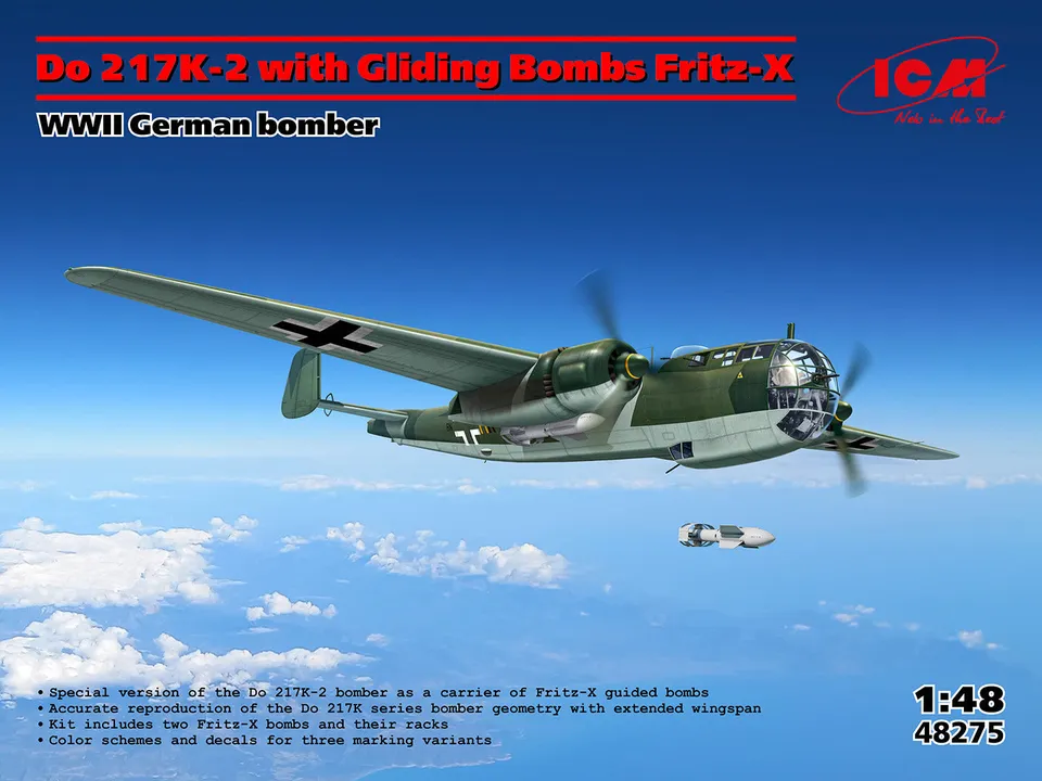 icm-dornier-do-217-k-2-1-48-flugzeugmodell-48275-fritz-x image 1