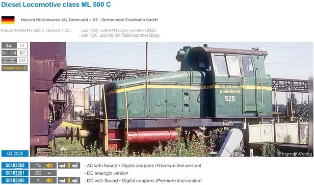 hobbytrain-diesellok-ml-500c-lok-de-ep-iv-sound image 1
