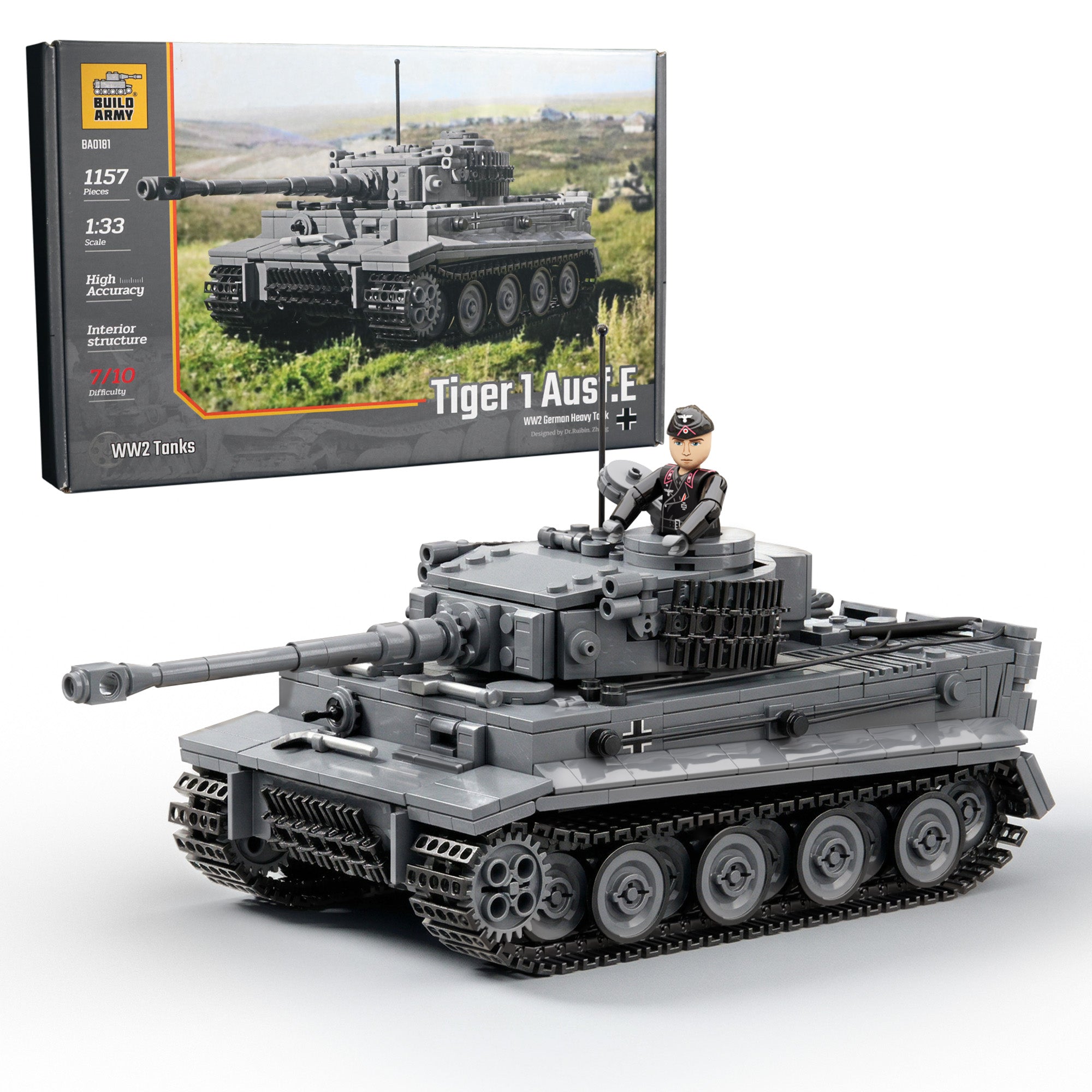 build-army-ba0181-tiger-1-ausf-e-klemmbaustein-panzer-ww2 image 1
