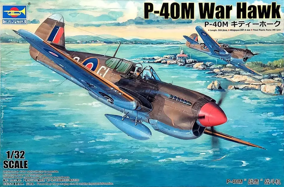 trumpeter-02211-p-40m-warhawk-flugzeugmodell-1-32-ww2 image 1