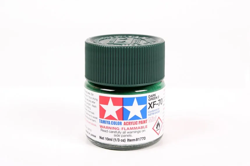 tamiya-xf70-dark-green-acrylfarbe-10-ml-matt image 1